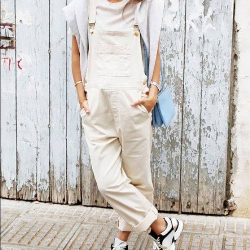 Frame Denim White le Garçon overalls